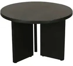 Mid.you Couchtisch, Schwarz, Holz, Akazie, massiv, rund, Wange, 41x60x60 cm,