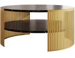 Mirjan24 Couchtisch, Mehrfarbig, Metall, Rund, 75x40x75 cm, Wohnzimmer,