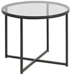 Mid.you Beistelltisch, Schwarz, Metall, Glas, rund, eckig, 55x45x55 cm,...