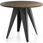 WFL Group Esstisch, Alteiche, Metall, 6-Sitzer, Rund,Rund, 130x76x90 cm, Esszimmer,