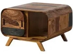 Massivmoebel24 Couchtisch, Dunkelbraun, Holz, Echtholz,Sheesham, Quadratisch,