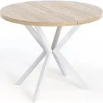 WFL Group Esstisch, Sonoma Eiche, Metall, 8-Sitzer, Rund,Rund, 180x76x100 cm,