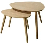 Mid.you Satztisch Noble, Natur, Holz, 2-teilig, Bambus, vollmassiv, organisch,