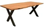 Mr. Deko Baumkantentisch, Braun, Metall, Echtholz,Akazie, Holz Optik,