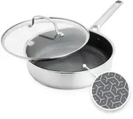 GreenPan Schmorpfanne Apex, Schwarz, Edelstahl, Transparent, Metall, Glas, 2,88 L,