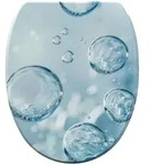 Sanilo Wc-Sitz, Blau, Holzwerkstoff, Wasser/Strand/Meer, Oval, 37.7x5.5x48 cm,