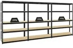 Proregal Schwerlastregal, Schwarz, Metall, Rechteckig, 360x180x45 cm, Freizeit,