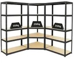 Proregal Eckregal, Schwarz, Metall, Rechteckig, 90x180x45 cm, Freizeit, Heimwerken,