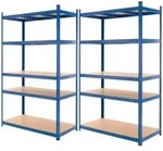 ECD-Germany Lagerregal, Blau, Metall, Rechteckig, 60x200x100 cm, Freizeit,