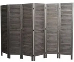 MCW Paravent, Grau, Braun, Holz, Paulownia, 240x170x2 cm, Wohnzimmer,...