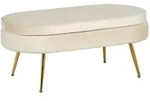Livetastic Hocker, Beige, Metall, oval, 99x40x44 cm, Wohnzimmer, Hocker, Sitzhocker