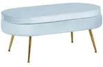 Livetastic Hocker, Hellgrau, Metall, oval, 99x40x44 cm, Wohnzimmer, Hocker,
