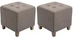 CLP Sitzw&uuml;rfel, Taupe, Holz, 45x46x45 cm, Wohnzimmer, Hocker, Sitzw&uuml;rfel