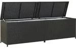 furnicato Gartenbox, Schwarz, Holz, Rechteckig, 200x60x50 cm, Aufbewahrung &