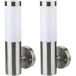 Aussen-Wandleuchte, Silber, Metall, Kunststoff, Rund, 14x33.5x7.6 cm, Lampen &