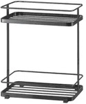 Yamazaki Badregal, Schwarz, Metall, 2 F&auml;cher, 28x33x12 cm, Badezimmer,