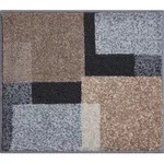 Grund Badteppich Atala, Grau, Schwarz, Taupe, Textil, Karo, rechteckig, 50x60 cm,