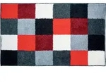 Grund Badteppich Bona, Rot, Schwarz, Wei&szlig;, Textil, Karo, rechteckig, 70x120 cm,