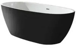 Sanotechnik Badewanne Manhatten, Schwarz, Wei&szlig;, Kunststoff, 80.6x60x170 cm,