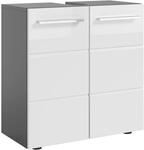 Xora Waschbeckenunterschrank Gloss, Anthrazit, Wei&szlig; Hochglanz, Kunststoff, 1