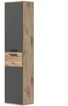 Inn.Furn Hochschrank, Eiche, Grau, Holzwerkstoff, Nachbildung,Eiche, Holz...