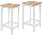 SoBuy 2Er, Wei&szlig;, Holzwerkstoff, Holz, 35x61x35 cm, Esszimmer, Barm&ouml;bel, Barhocker