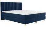 Mirjan24 Boxbett, Blau, Metall, H&ouml;he ca. 19 cm, Rechteckig, 140x200 cm,