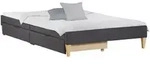 Homestyle4u Polsterbett, Grau, Textil, 90x200 cm, Schlafzimmer, Betten,...