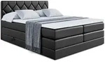 Altdecor Boxspringbett, Schwarz Hochglanz, Holzwerkstoff, H&ouml;he ca. 40 cm,...
