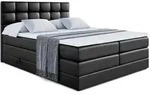 Altdecor Boxspringbett, Schwarz Hochglanz, Holzwerkstoff, H&ouml;he ca. 38 cm, 160x200
