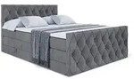 Altdecor Boxspringbett, Dunkelgrau, Holzwerkstoff, H&ouml;he ca. 38 cm, 200x200 cm,