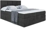Altdecor Boxspringbett, Schwarz, Holzwerkstoff, H&ouml;he ca. 37 cm, 140x200 cm,