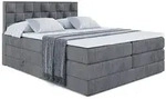 Altdecor Boxspringbett, Dunkelgrau, Holzwerkstoff, H&ouml;he ca. 37 cm, 140x200 cm,