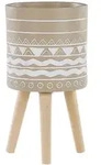 Beliani Pflanzenst&auml;nder, Beige, Hellbraun, Wei&szlig;, Stein, 55 cm, Dekoration,...