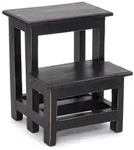 Design Delights Trittleiter, Schwarz, Holz, 37x46x37 cm, Wohnzimmer, Hocker,