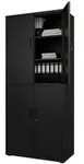 Juskys Metallschrank, Schwarz, Metall, 80x180x40 cm, Arbeitszimmer, Aktenschr&auml;nke