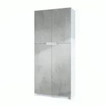 Vladon B&uuml;roschrank, Hellgrau, Holzwerkstoff, 82x184x37 cm, Arbeitszimmer,