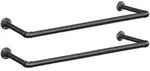 Wandgarderobe, Schwarz, Metall, 30x92 cm, Kleiderstange, Garderobe,...