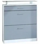 Vladon Schuhschrank, Pastellblau, Holzwerkstoff, 89x104x23 cm, Garderobe,