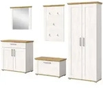 Inn.Furn Garderobe, Wei&szlig;, Eiche Artisan, Kunststoff, Nachbildung, Uni, Holz...