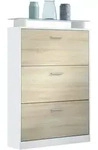 Vladon Schuhschrank, Eiche San Remo, Holzwerkstoff, 89x128x23 cm, Garderobe,