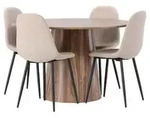 ebuy24 Tischgruppe, Natur, Holzwerkstoff, 120x75x120 cm, Esszimmer, B&auml;nke, Tisch- &