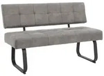 P & B Sitzbank, Dunkelgrau, Metall, Vintage, 140x90x64 cm, Typenauswahl, Esszimmer,