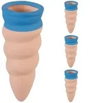 Relaxdays 4Xtonkegel, Hellbraun, Blau, Keramik, 4.5x11.5x4.5 cm, Gartenzubeh&ouml;r,