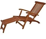 Deluke Deckchair, Natur, Holz, 56x92x163 cm, Gartenm&ouml;bel, Gartenliegen