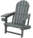 Ml-Design Adirondack, Grau, Kunststoff, 1-Sitzer, 54.5x91x76 cm, Gartenm&ouml;bel,