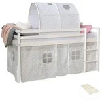 Homestyle4u Hochbett, Wei&szlig;, Holz, Kinder- & Jugendzimmer, Kinderm&ouml;bel,