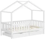 Ml-Design Hausbett, Wei&szlig;, Holz, Kiefer, Rechteckig, 80x160 cm, Kinder- &