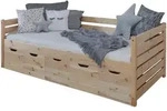 Mid.you Stauraumbett, Natur, Holz, Kiefer, massiv, 5 Schublade(n) Schubladen, 90x200