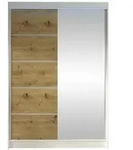 Mirjan24 Schwebet&uuml;renschrank, Wei&szlig;, Eiche Artisan, Holzwerkstoff, 5 F&auml;cher,